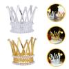 Gatuida 2-Pc. Pearl Crown Cake Decorations, Alloy Mini Tiaras view 4
