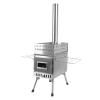 Foldable Portable Wood-Burning Sauna Tent Stove with Viewing Window (L) view 1