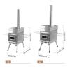 Foldable Portable Wood-Burning Sauna Tent Stove with Viewing Window (L) view 2