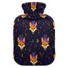 Fox Mardi Gras Beads Hot Water Bottle with Fleece Cover, PVC, 1 Liter view 1