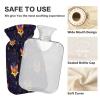 Fox Mardi Gras Beads Hot Water Bottle with Fleece Cover, PVC, 1 Liter view 4