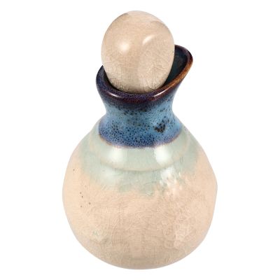 Ceramic Perfume Bottle with Closure, White Decorative Bottle