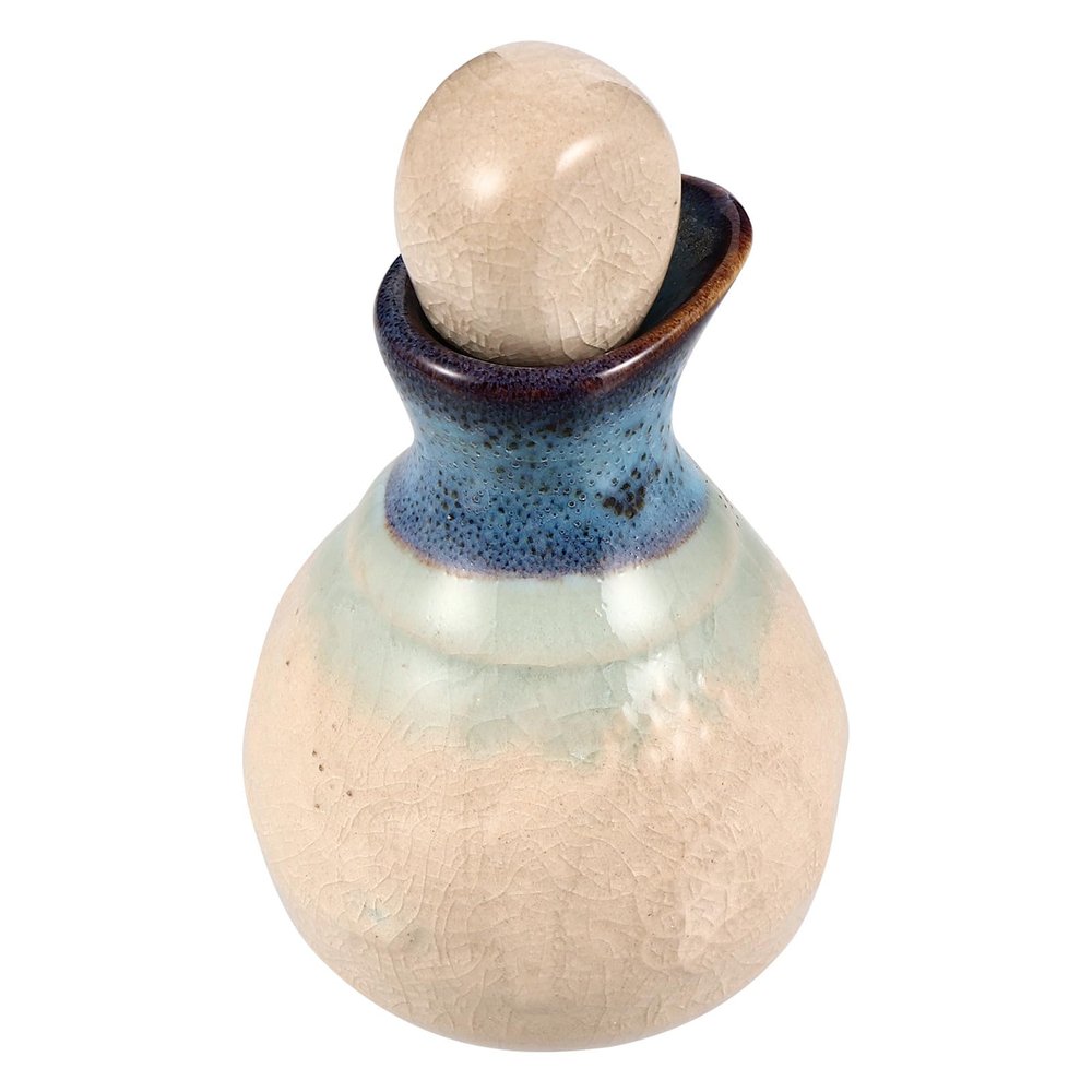 Ceramic Perfume Bottle with Closure, White Decorative Bottle