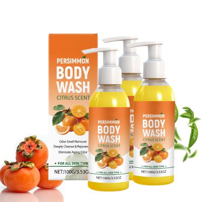 Persimmon Shower Gel for Seniors, Natural Deodorizing Bar Soap for Strong Odors, Foot and Body Odor, with Persimmon and Green Tea Extract (3)