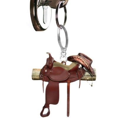 Horse Saddle Keychain - Flat Mini Keychain