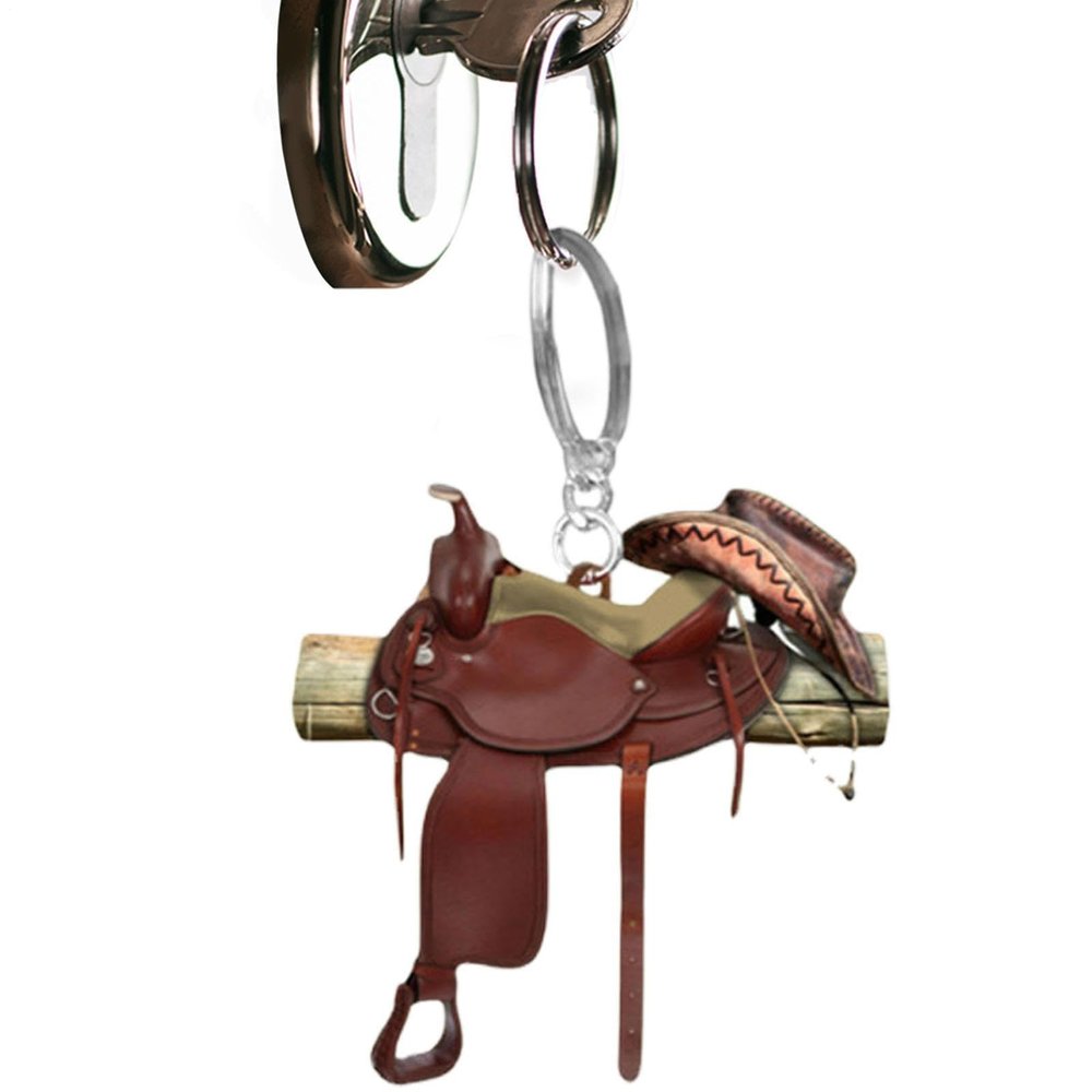 Horse Saddle Keychain - Flat Mini Keychain