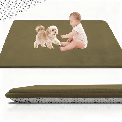 Stqyeiw 2 cm Thick Baby Crawling Mat, 190 x 350 cm, Army Green