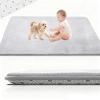Stqyeiw 2-Inch-Thick Baby Crawling Mat, 140 x 220 cm, Non-Slip Silver Gray view 1