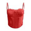 Women's Halloween Lace Corset Top with Adjustable Straps and Buckle view 4