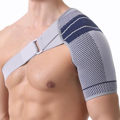 THQAE Adjustable Shoulder Brace, Blue-Gray Shoulder Support for Men and Women