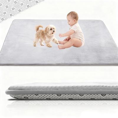 Stqyeiw Extra-Thick Baby Play Mat, 190 x 350 cm, 2 cm, Silver Gray