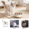 Slow-Feeder Dog Bowl with Wooden Stand, Elevated, Beige, 17 cm view 3