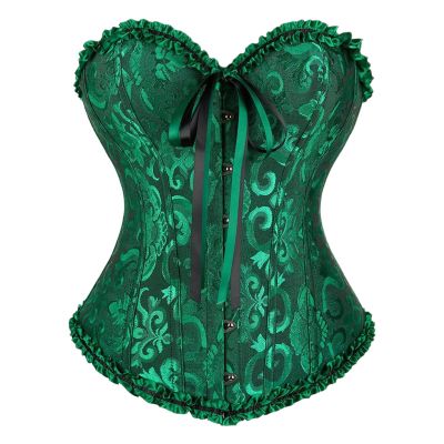 Women's Gothic Corset Top, Full-Bust Corset with Front Closure
