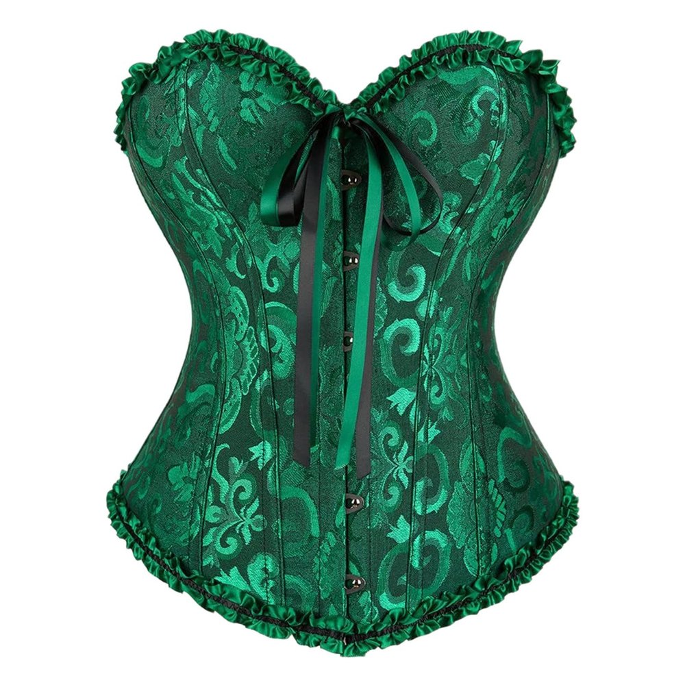 Women's Gothic Corset Top, Full-Bust Corset with Front Closure