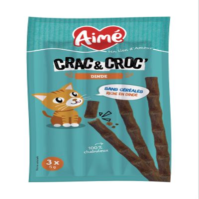 Aime Crac and Croc Cat Treats with Turkey Flavor