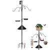 Tall Bird Feeder Pole with Sturdy Hooked Holder view 1
