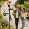 Tall Bird Feeder Pole with Sturdy Hooked Holder view 2