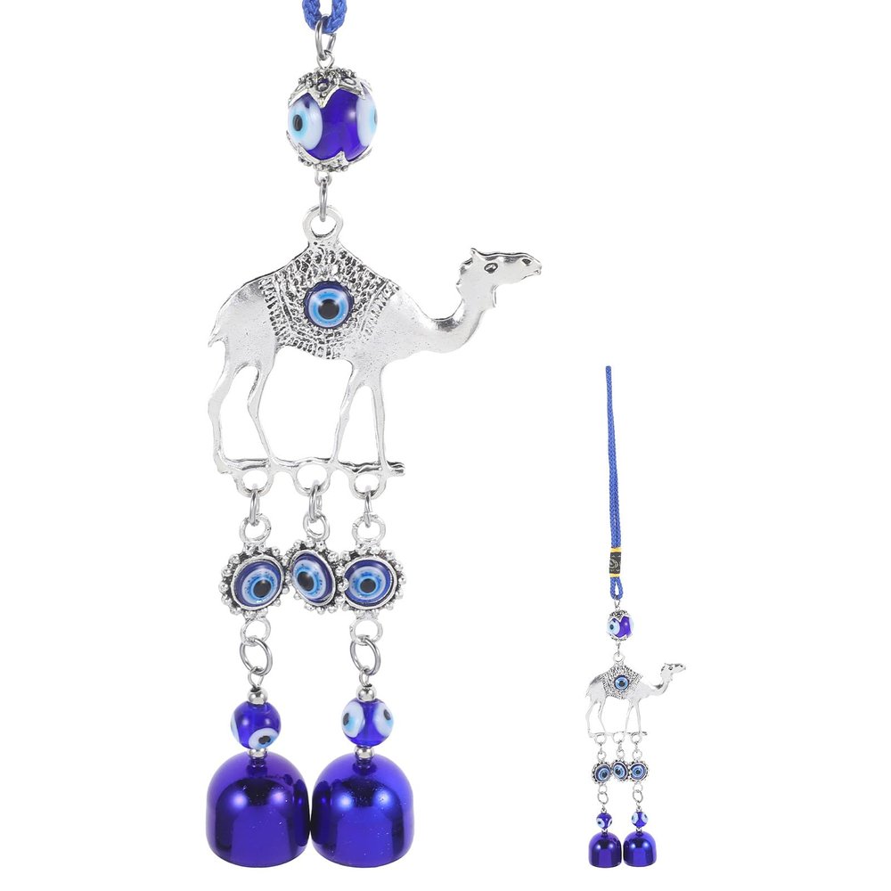 Healeved Blue Evil Eye Window Hanger with Camel Motif