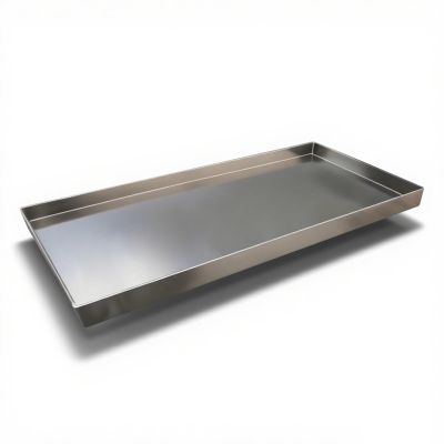 Stainless Steel Replacement Tray for Dog Cages, Leakproof, Welded, Chew-Resistant, 50 x 10 cm