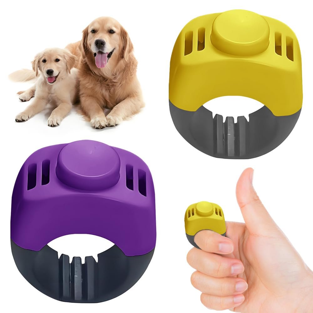 huoanpo 2X Dog Clicker Set (19mm/21mm) in Purple and Yellow