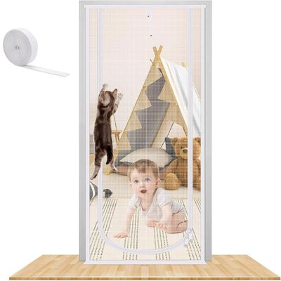 Pet Insect Screen Door, White, Multiple Sizes (W 80 x 200 cm)