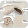 Square Silicone Pet Food Mat for Dogs and Cats, Beige, 11 x 11 in view 3
