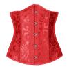 Women's Gothic Halloween Corset Top with Floral Print and Front Lacing view 3
