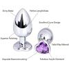 QiKKago Smooth Stainless Steel Accessory with Light Purple Heart-Shaped Gemstone, 3-Piece Set for Daily Wear - Y15 view 4