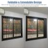 Adjustable Extendable Window Security Grille for Sliding Windows, Gray, W110 x H120 cm (44 x 48 in) view 3