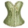 Women's Full-Bust Gothic Corset Top with Floral Print and Front Closure view 3