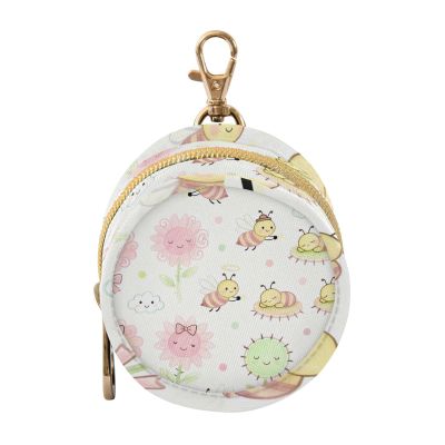 Pink Flower & Funny Bees Pacifier Holder Case