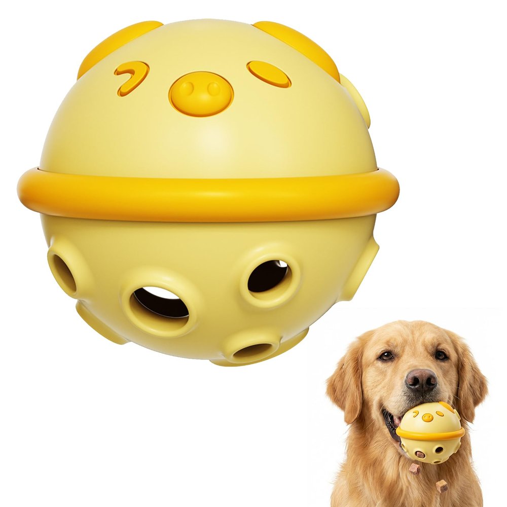 PASHOP Dog Treat Ball, 8cm Food Dispenser for Medium and Large Dogs