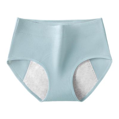 Solid-Color Women's Menstrual Underwear for Everyday Use (Blue, M)