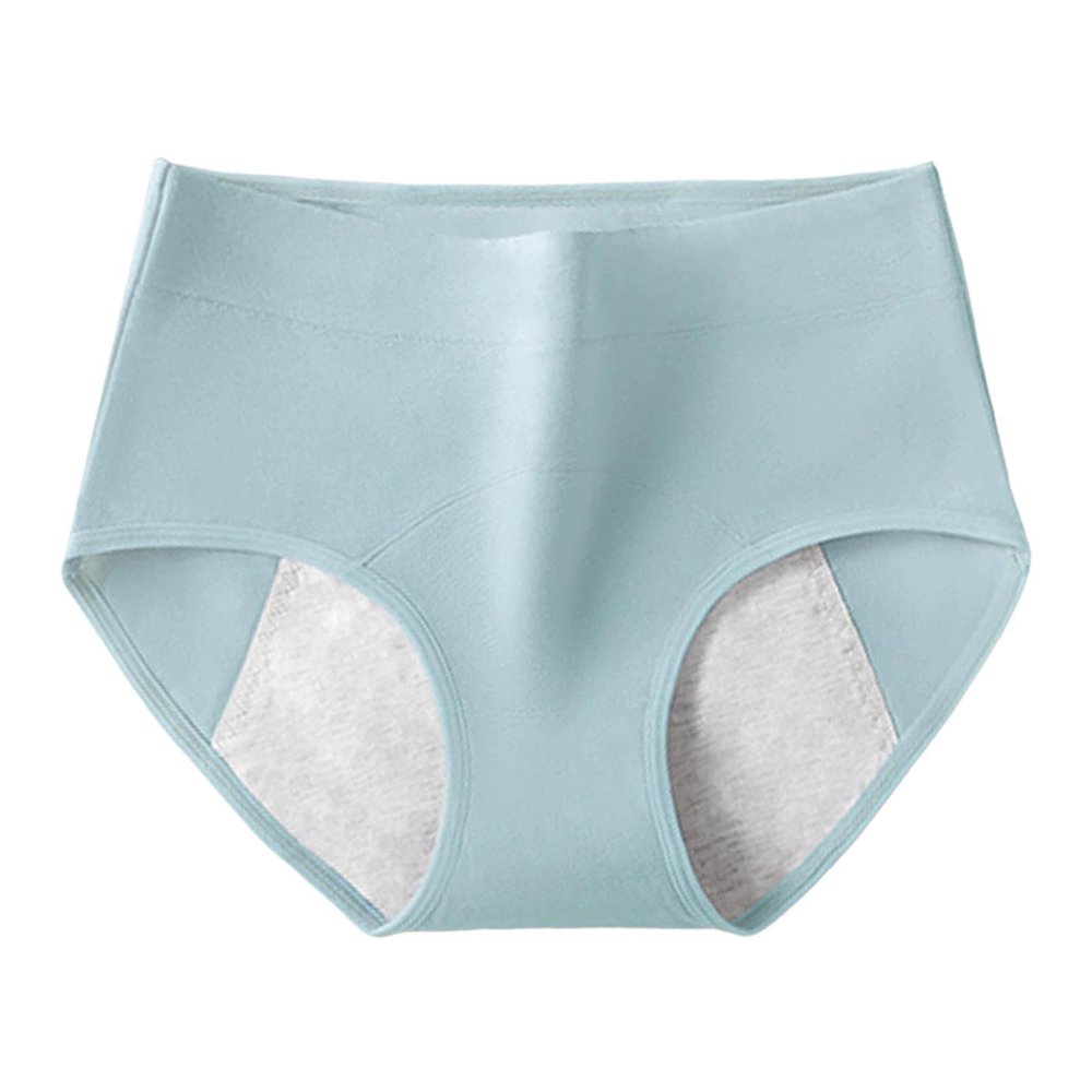 Solid-Color Women's Menstrual Underwear for Everyday Use (Blue, M)