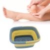 Hamwesh Collapsible Foot Bath Basin, Foldable Silicone Design with Bump-Dot Massage, Green view 3