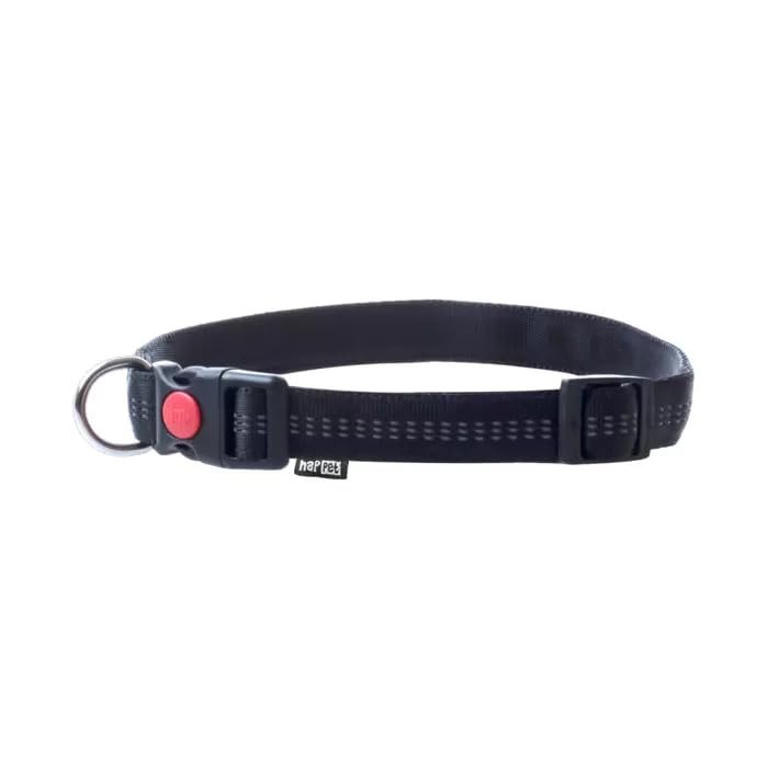 Happet Soft Style Dog Collar L Adjustable Black 33-53cm 2cm Wide