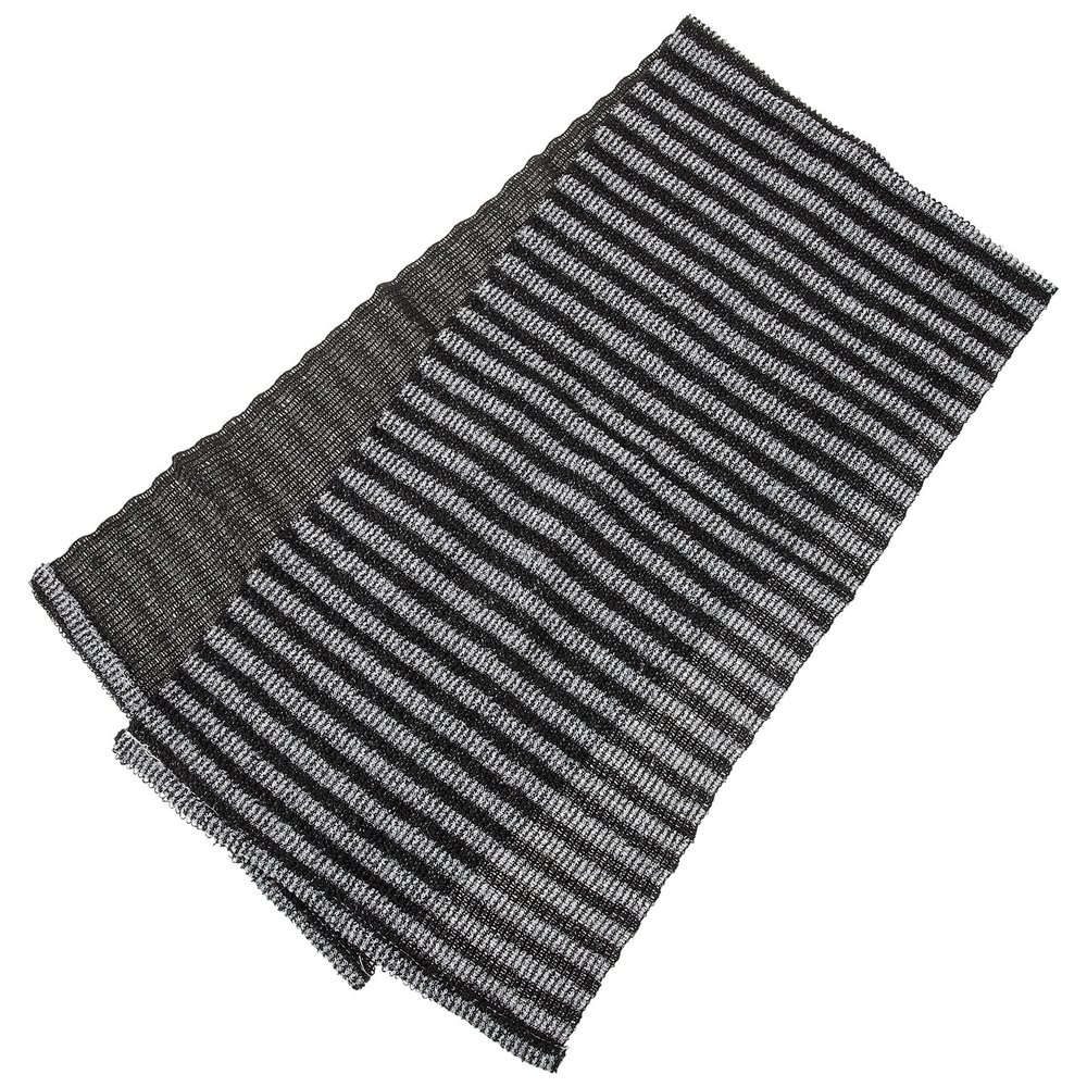 SHINEOFI Polyester Exfoliating Bath Towel with Long Black Strips, Body Wash Scrubber for Home