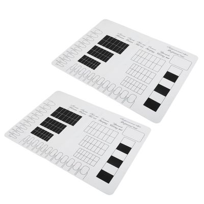 2-Piece Silicone Nail Practice Mat Set, Black, 40 x 30 cm
