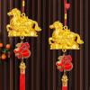 3D Golden Amulet Chinese New Year Decoration with Tassel view 3