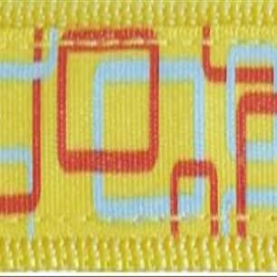 Happet Dog Harness 2.5 cm Yellow with Red-Blue Pattern