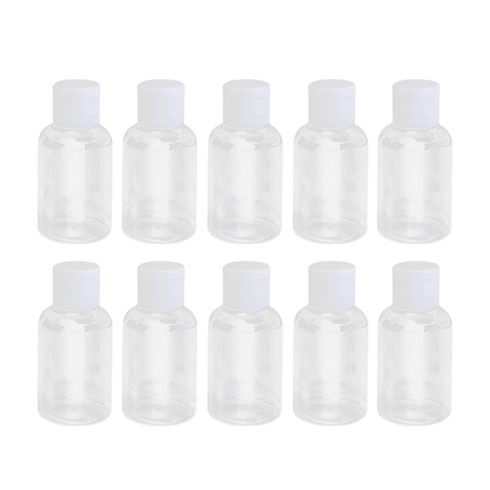 Gatuida 10-Pack 50 mL Refillable Travel Bottles with Leakproof Caps