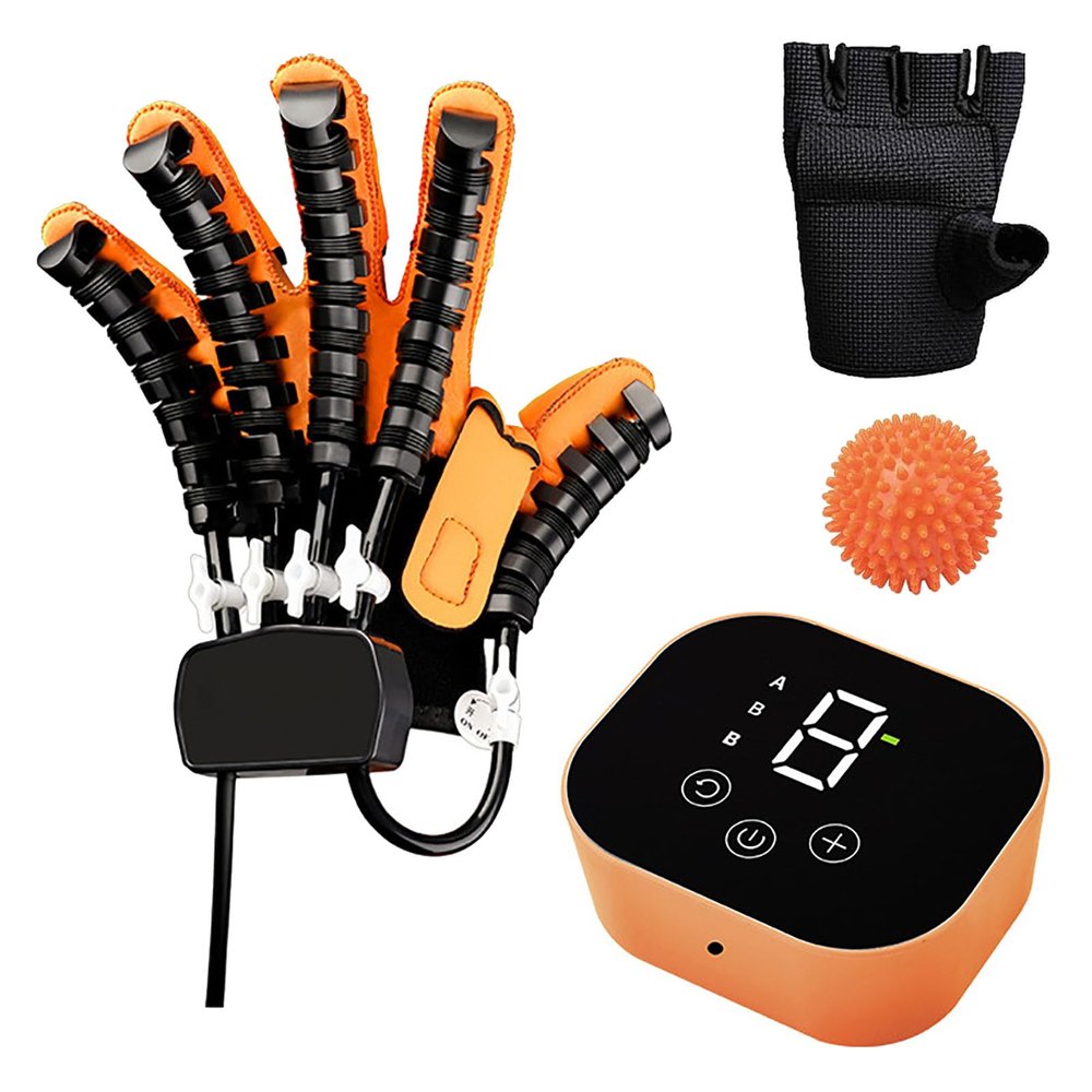 MFYDPP Hand Rehabilitation Robot Glove for Stroke Hemiplegia Patients, Finger Orthosis, XXL, Left Hand