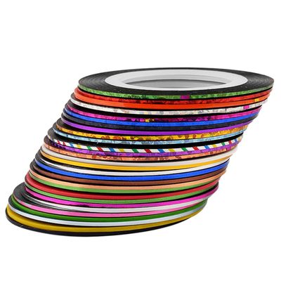 DECOMELODY 30 Rolls 1 mm Self-Adhesive Nail Art Tape