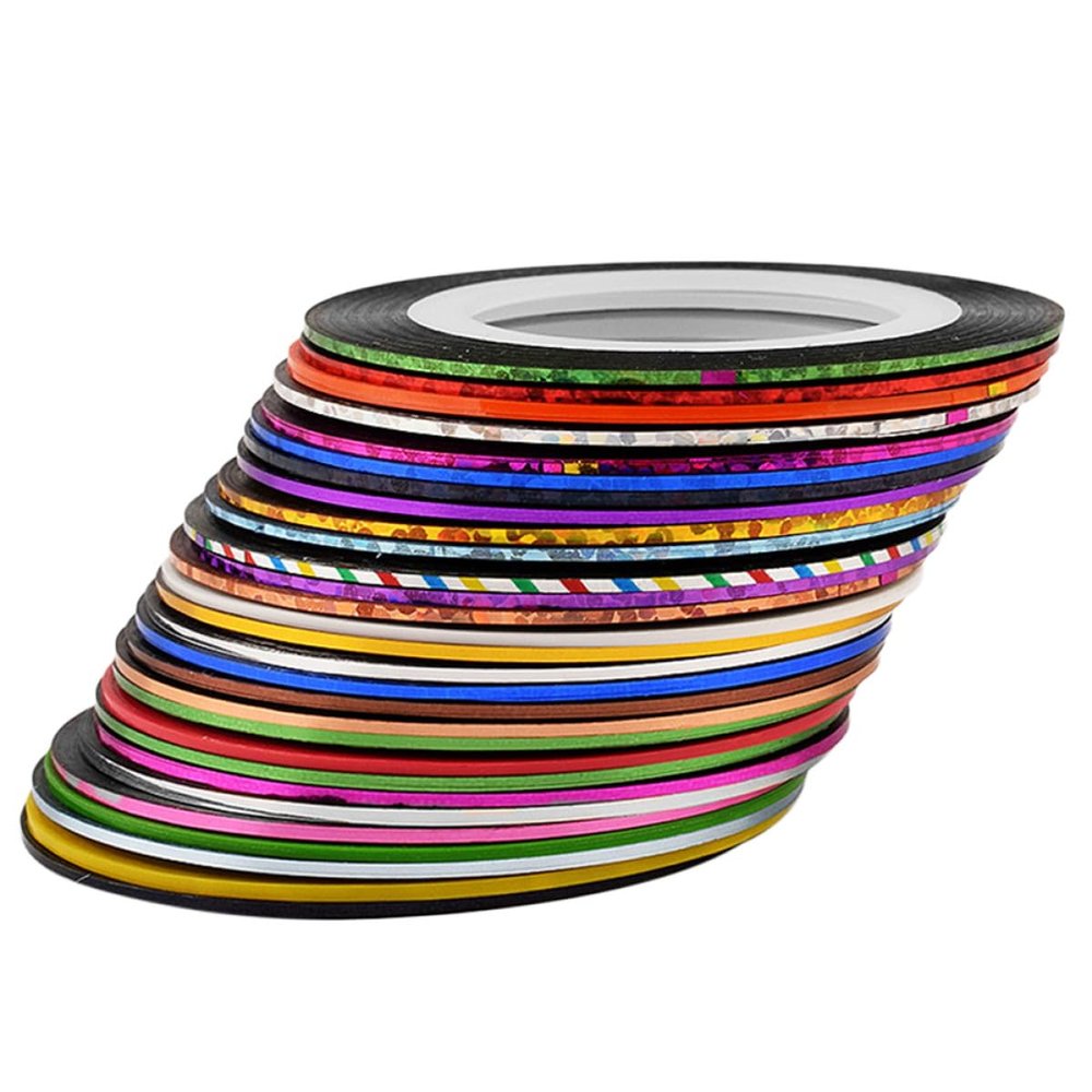 DECOMELODY 30 Rolls 1 mm Self-Adhesive Nail Art Tape