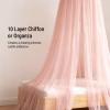 Riuulity Princess Bed Canopy, 10 Layers, Dreamy Net Curtains with Crown Accents view 4