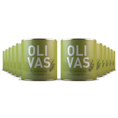 12-Pack OLIVAS Sevillanas Mild Manzanilla Olives from Seville