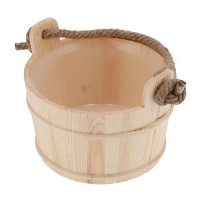 Fxzqgnh Wooden Sauna Bucket, Versatile Bathroom Accessory for Winter Sauna