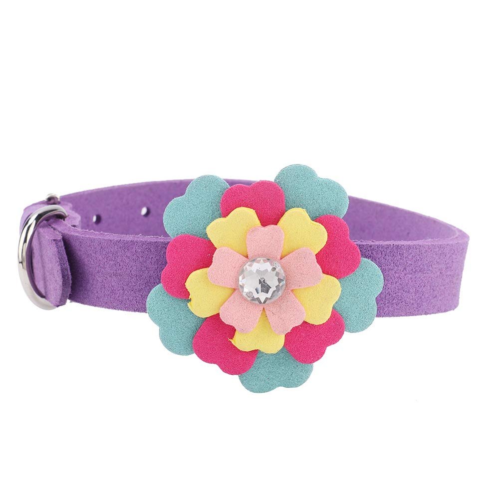 Saxojonon Dog Training Leash, Microfiber - Pet Collar for Cats with Colorful Petals