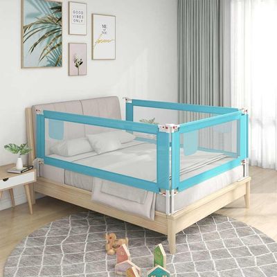 Mokuyary Toddler Bed Rail, Blue, 180 x 25 cm, Fabric