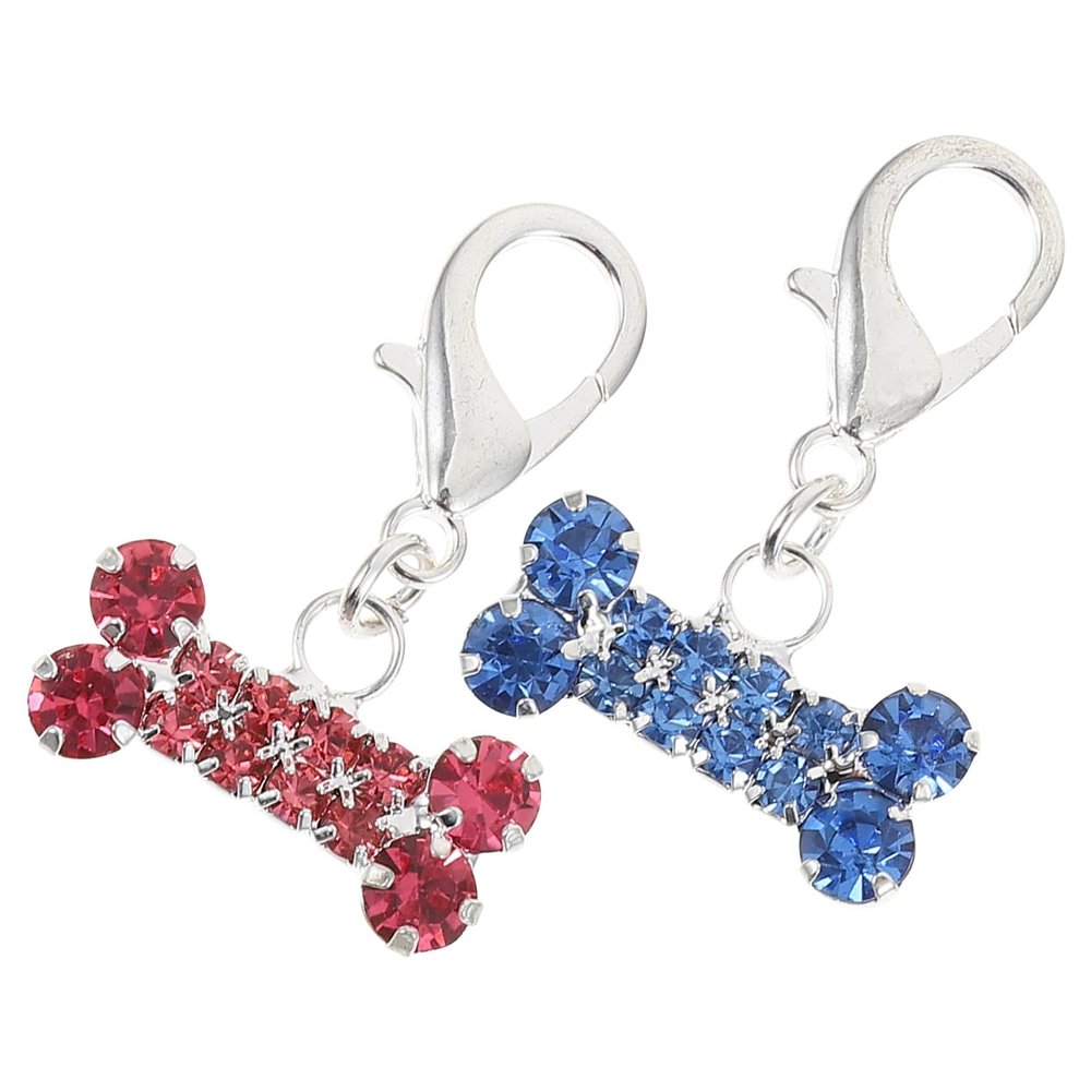 Alasum 2-Pack Dog Bone Charms with Zirconia